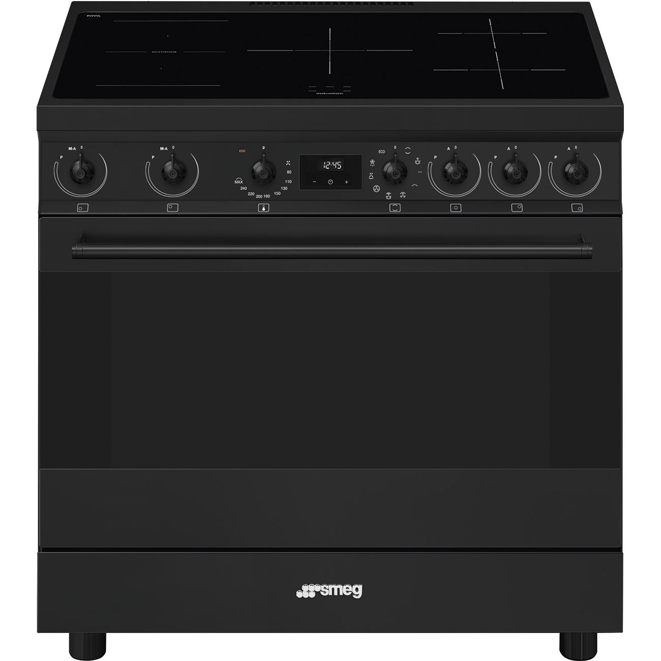 Smeg 90cm inductie fornuis – bovenaanzicht inductiekookplaat