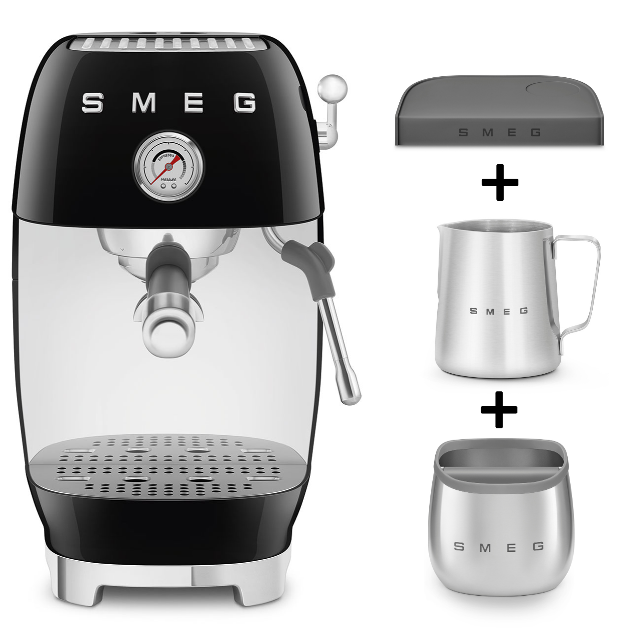 SMEG espressomachine zwart detailopname bedieningspaneel