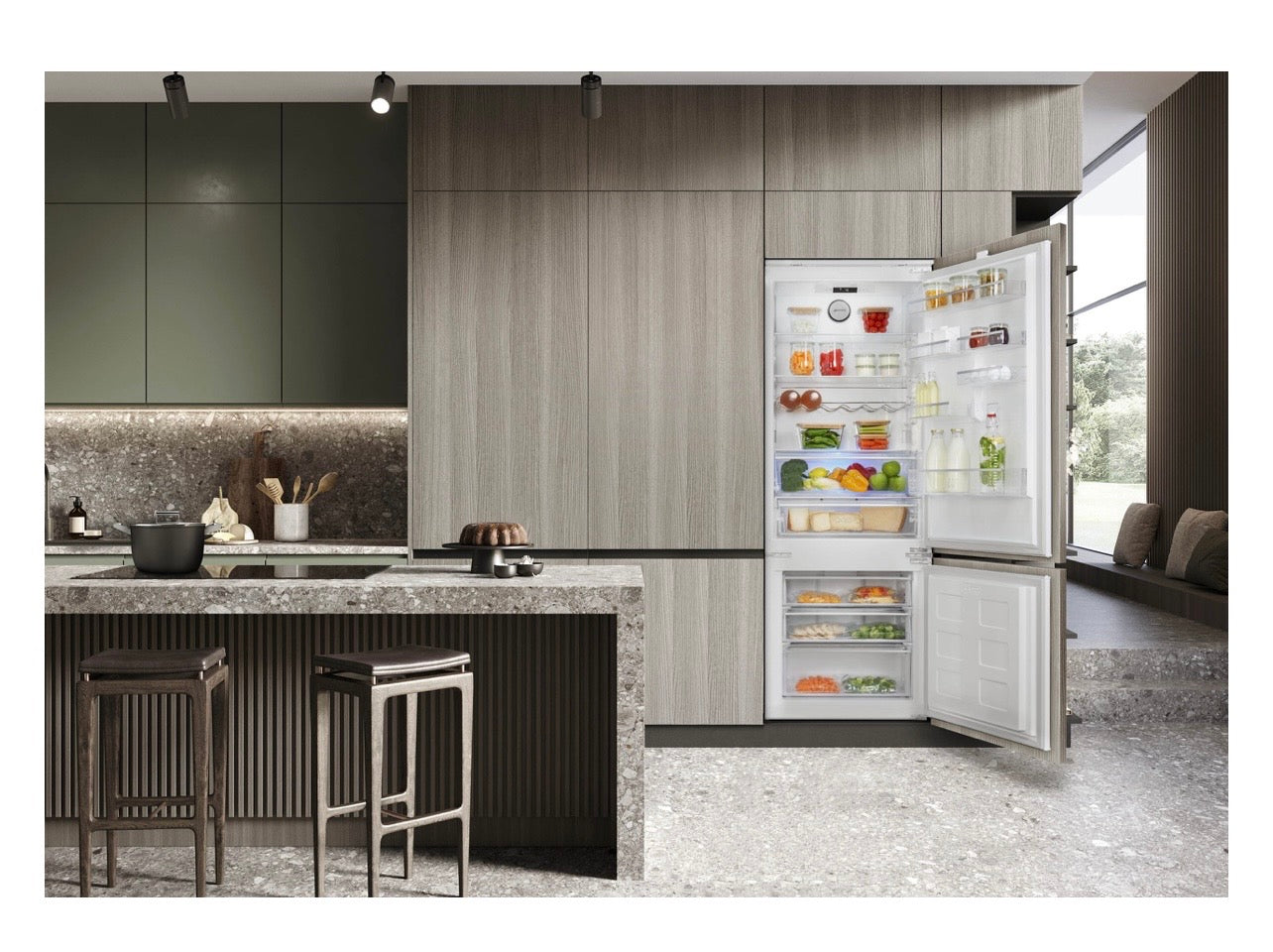 SMEG inbouw koelkast interieur detail